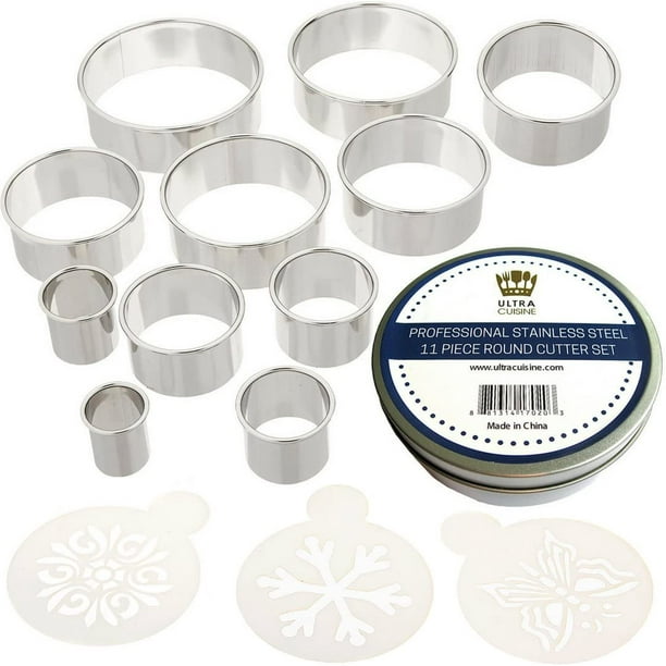CPDD 11 Piece Round Cookie Biscuit Cutter Set - Graduated Circle Pastry  Cutters for Donuts & Scones - Heavy Duty Commercial Quality 100% Stainless