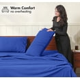 thumbnail image 4 of RUVANTI Flannel Sheets – Queen Sheet Set, Ultra Soft & Cozy Double Brushed, 15" Deep Pocket, 360° Elastic For Secure Fit, No Pilling, 4 Pieces (Flat, Fitted, 2 Pillowcases), Royal Navy, 4 of 8