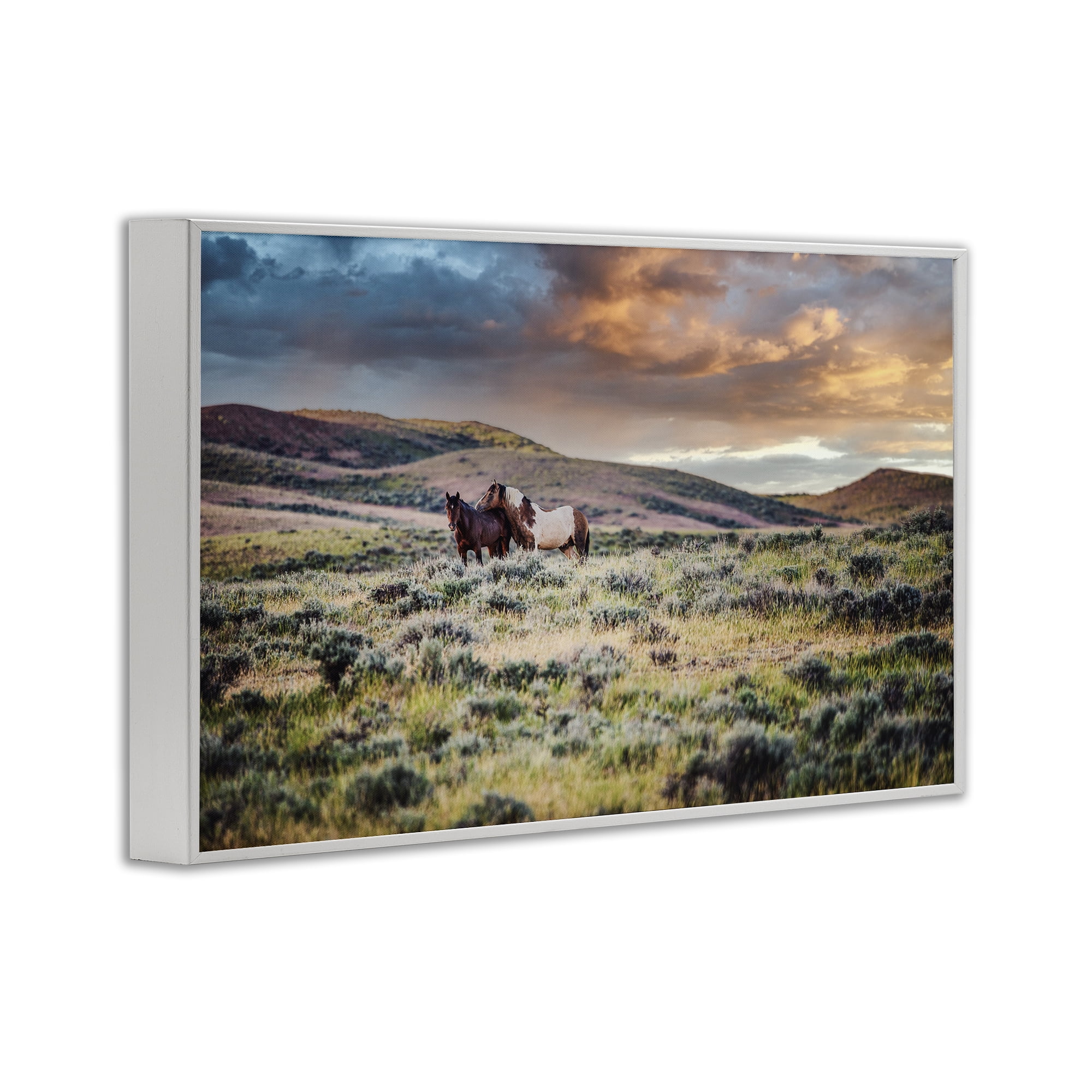 Stupell Industries Stay Close Horses White Framed Giclee Art, design by Tim West