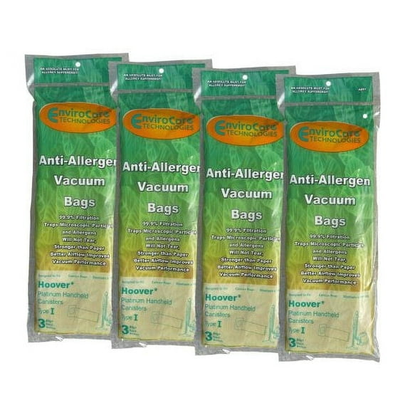 3 Hoover Type I #AH10005 Platinum Canister Vacuum Cleaner Allergen HEPA Bag A891, 985059002, AH10005, SH10000, SH10000RM