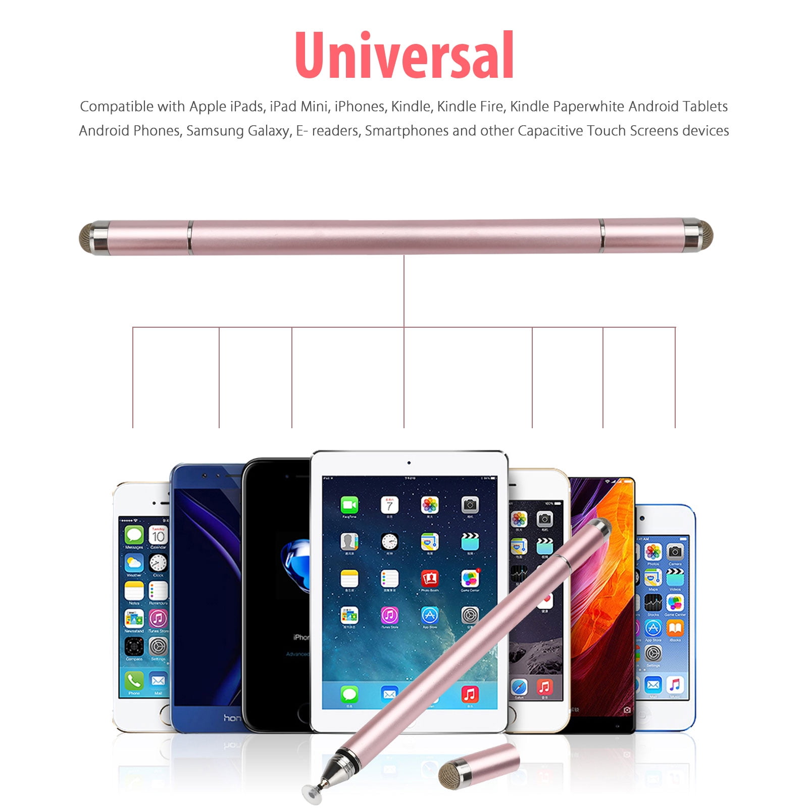 Color : White High Precision Ultra-fine Head Active Touch Screen Capacitive Pen 4 Colors Universal Mobile Phone Flat Touch Stylus