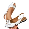 thumbnail image 4 of Miluxas Womens Bowknot Dress Flats Ballet Low Wedge Open Toe Slip-Ons Comfortable Casual Flats Shoes Dressy office Work Shoes White 9.5(43), 4 of 9