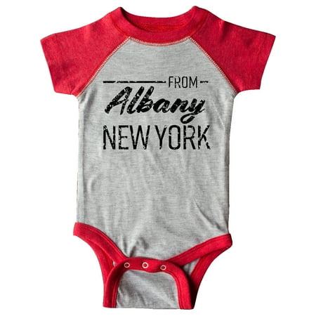 

Inktastic From Albany New York in Black Distressed Text Gift Baby Boy or Baby Girl Bodysuit
