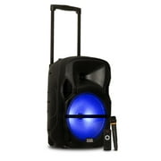 Acoustic Audio PRTY121 Battery Powered 12" Bluetooth Speaker with LED Display and Wireless Mic