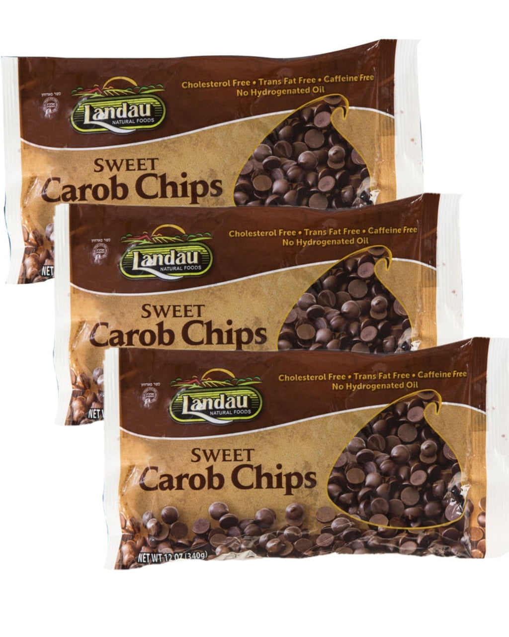 Landau's Sweet Carob Chips, Dairy Free, Kosher, Dog Friendly Food, 12