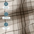 thumbnail image 4 of Bare Home Luxury 100% Cotton Flannel Queen Sheet Set, Deep Pocket, 4-Piece, Chesapeake Plaid - Neutral, 4 of 10