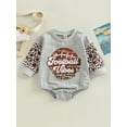 thumbnail image 2 of Bagilaanoe Newborn Baby Girl Boy Oversized Romper Sweatshirt Long Sleeve Bodysuit Rugby Leopard Print Pullover 6M 12M 18M 24M Infant Casual Tee Tops, 2 of 7