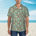 thumbnail image 4 of Fotbe Retro Hippie Groovy Mushroom Hawaiian Shirt for Men Unisex Summer Beach Casual Short Sleeve Cotton Linen Button Down Shirts-Medium, 4 of 9