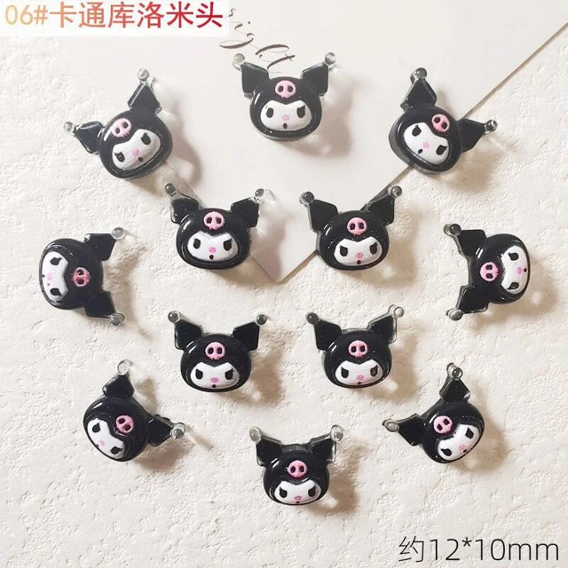 20 piezas de uñas postizas Sanrio Hello Kitty, parches de Mymelody, Cinnamoroll, Kuromi, accesorios de dibujos animados para manicura, manualidades Diy