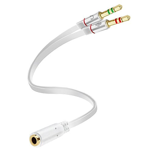 10cm 3.5mm White Stereo Jack Y Splitter Cable Headphone Earphone Aux Speaker NEW 