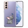 thumbnail image 1 of WIRESTER Transparent Soft Gel TPU Clear Case Slim Protective Cover for Samsung Galaxy S22+ / S22 Plus 6.5" 2022, Elephant Birdy Singing, 1 of 1