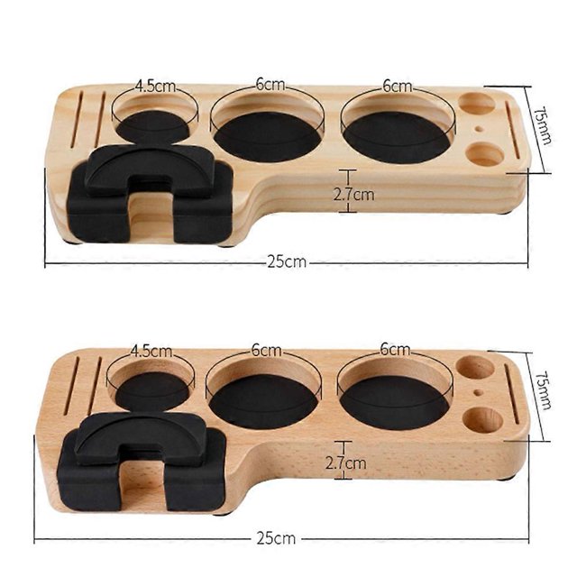 Universal Wooden Coffee Tamper Stand Presser Holder For Espresso Puck Screen Tamping Station Distribution Lever Tool Tamper Mat
