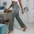 thumbnail image 5 of GUACER Womens Wide Leg Pants Trendy Jean Look High Waisted Stretchy Casual Work Trousers With Pockets, 5 of 9