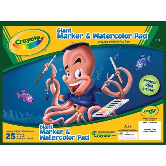 Crayola Crayola Giant Marker & Watercolor Pad 12"X16 - Walmart.com