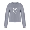 thumbnail image 5 of XIAONU Women's Brushstroke Heart Graphic Sweatshirt Oversized Fit Long Sleeve Crew Neck Pullover Sweatshirt Cozy Minimal Casual Top, 5 of 6