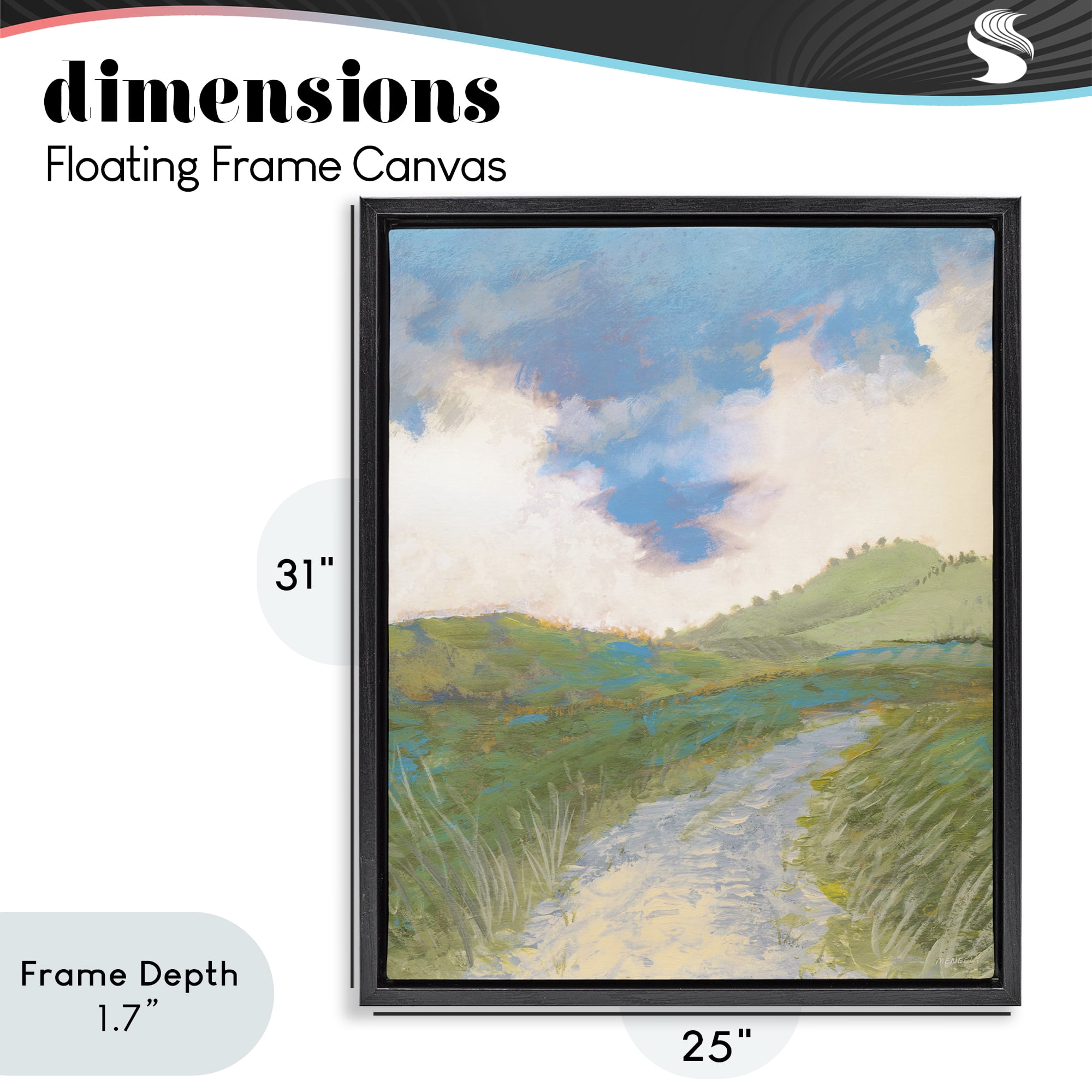 Stupell Industries Windy Path Impression Black Framed Floater Canvas Wall Art, design by Dan Meneely