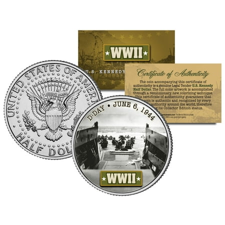 World War II D-DAY INVASION 1944 JFK Kennedy Half Dollar US Coin