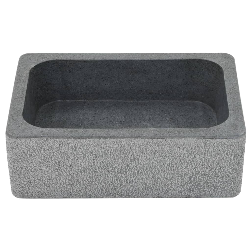 vidaXL Wash Basin Vanity Sink Small Bathroom Sink Oval Natural Riverstone