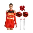 thumbnail image 1 of iiniim Uniforme Sportif de Cheerleading Classique de Lycée pour Femmes Cheerio Robe Fantaisie Rouge A S, 1 of 7