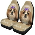 thumbnail image 2 of KXMDXA Set of 2 Car Seat Covers Portrait of Shih Tzu Dog Domestic Toy Breed Tricolor Universal Auto Front Seats Protector Fits for Car,SUV Sedan,Truck, 2 of 5