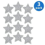 (3 pack) (3 Pack) Ashley, ASH30401, Sparkle Decorative Magnetic Star, 12 / Set, Silver