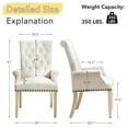thumbnail image 4 of Foredo Elegant Linen Fabric Upholstered Armchair with Solid Wood Legs, Tufted Side Chair for Bedroom Dining Room, Beige, 4 of 8
