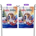 thumbnail image 2 of Watercolor Hello Winter Basset Hound Chill Christmas Welcome Garden Flag 12x18in Double Sided Bassets Dog Breed Lovers Gifts Idea Outdoor Decor - 00016, 2 of 5