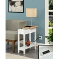thumbnail image 5 of Convenience Concepts American Heritage Flip Top End Table with Charging Station and Shelf, Driftwood/White, 5 of 8