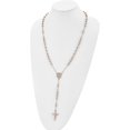 thumbnail image 5 of Avariah Chisel Stainless Steel Polished Rose IP-plated Rosary Necklace - 30" Chain, 5 of 9