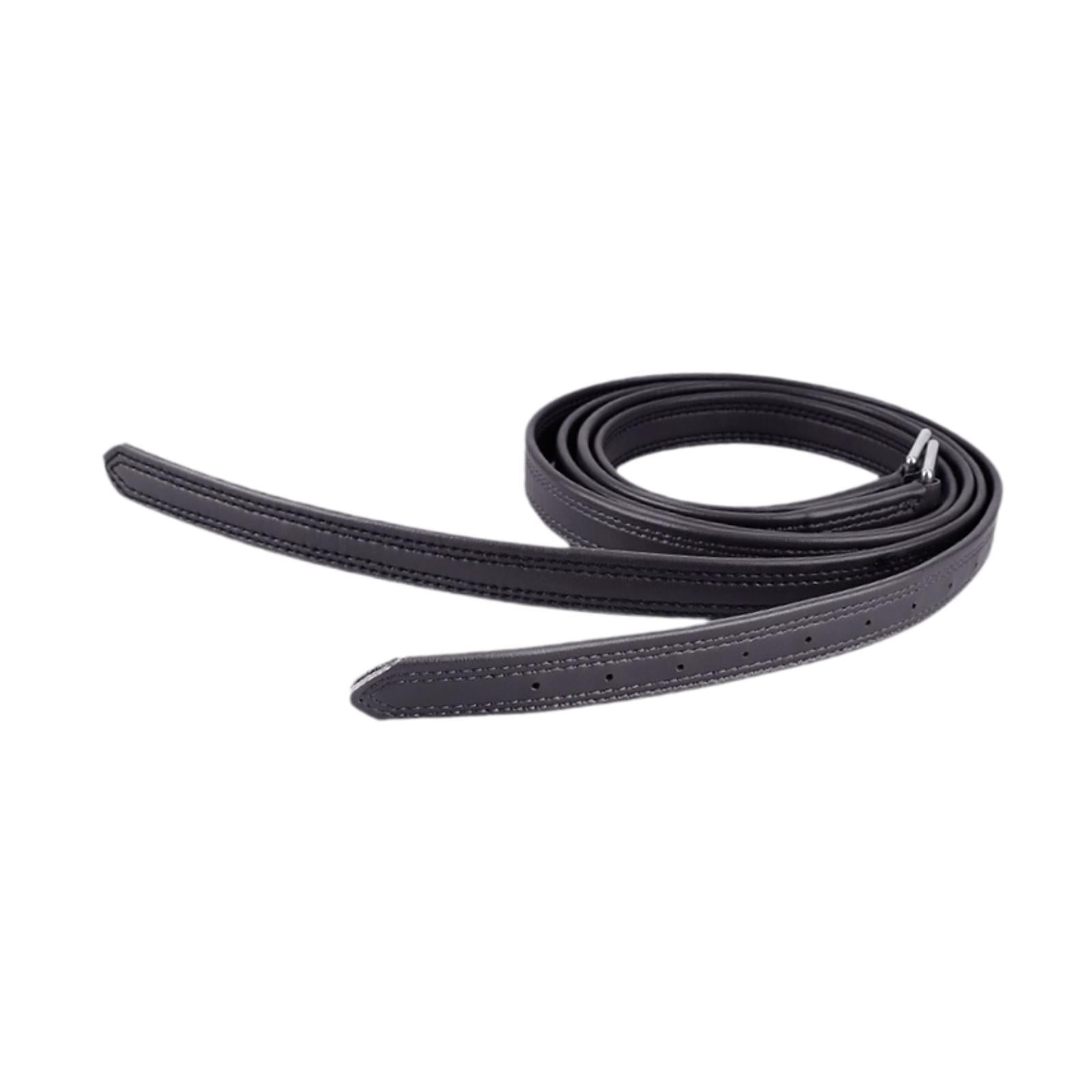 Wswqop 2Pcs English Stirrup Leathers Equestrian Gear Easy Care 1.25 M Length Adjustable Black