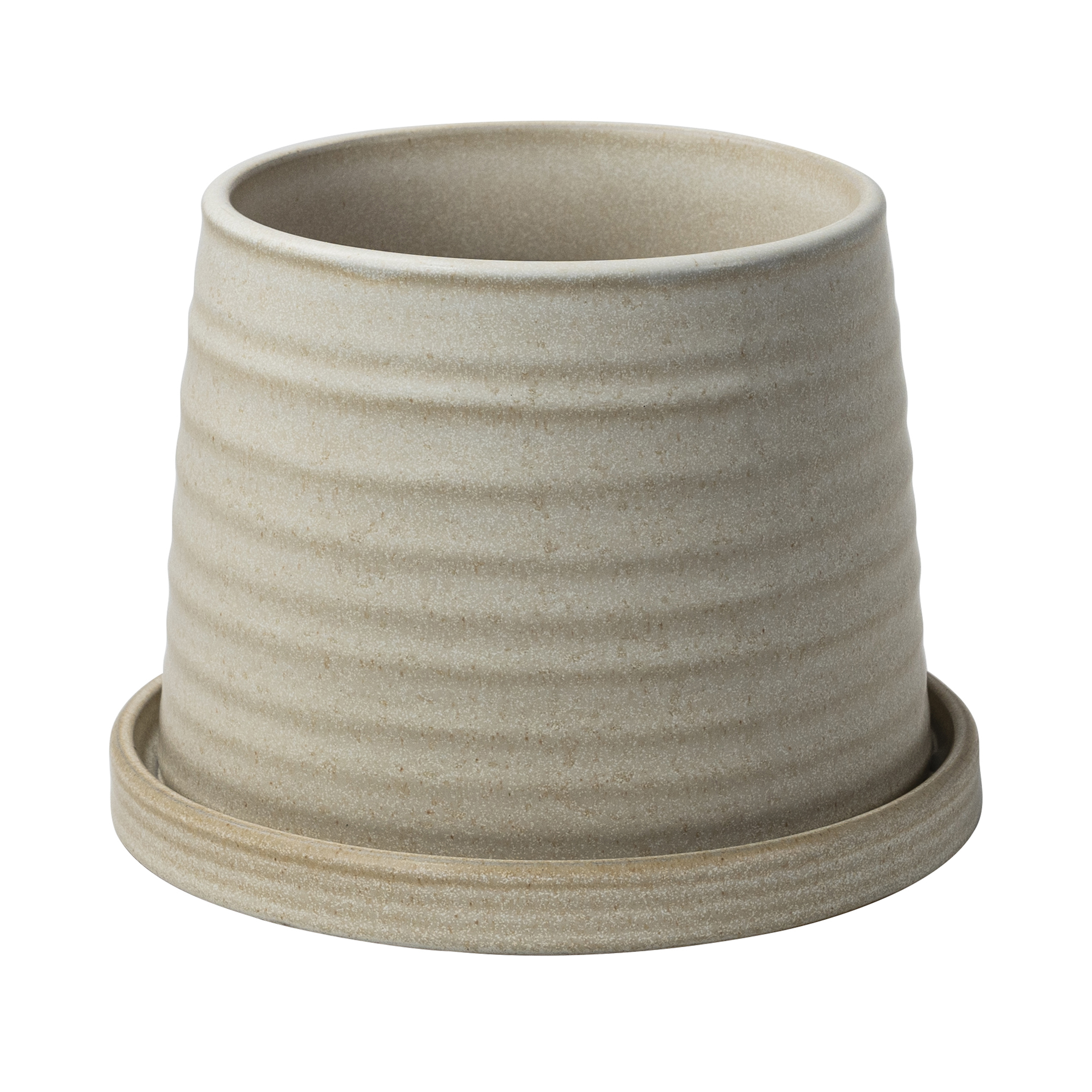 Better Homes & Gardens 7" x 7" x 5" Round White Ceramic Sabrina Plant Planter