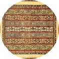 thumbnail image 1 of Ahgly Company Indoor Round Abstract Brown Modern Area Rugs, 4' Round, 1 of 4