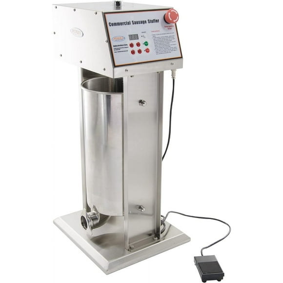 Hakka Electric Sausage Stuffer, 12L/25Lb Vertical Sausage Maker with 5 S/S Tubes, Commercial Sausage Filler for Restaurant/Hotel/Home Kitchen, Stainless Steel