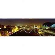 Panoramic Images  Reflection Of A Bridge On Water Millennium Bridge Newcastle Northumberland England United Kingdom Poster Print by Panoramic Images - 36 x 12