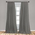 thumbnail image 5 of Ambesonne Retro Curtains, Edgy Lines with Zigzags Art, Pair of 28"x63", Charcoal Grey Eggshell, 5 of 5