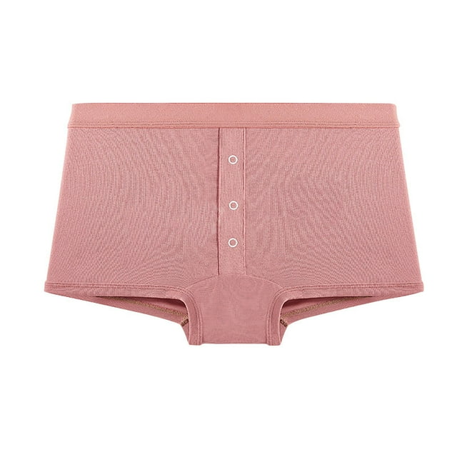 Cotton Underwear for Women Mid Rise Panties for Women Solid Color Breathable Lightweight Boxer Briefs
