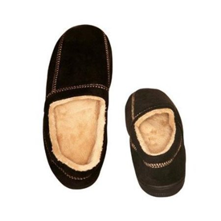 

Medium 9-10 Suede Fleece Mens Slipper in Black