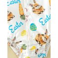 thumbnail image 5 of ZEHJUHAN Infant Baby Boys Easter Set Long Sleeve Carrot Print Romper & Solid Color Suspender Shorts Blue，3-6M, 5 of 7
