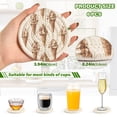 thumbnail image 2 of Yayeee 6 PCS Drink Coasters with Holder Set Woven Absorbent Round Tabletop Hot Pad, Brown Ice Cream Pattern, 2 of 7