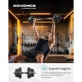 thumbnail image 2 of SONGMICS Juego de Mancuernas Ajustables, con Barra Adicional, 20 kg, para Hombres y Mujeres, Entrenamiento de Fitness, Levantamiento de Pesas en el Gimnasio de casa - 1 Par, Negro, 2 of 5