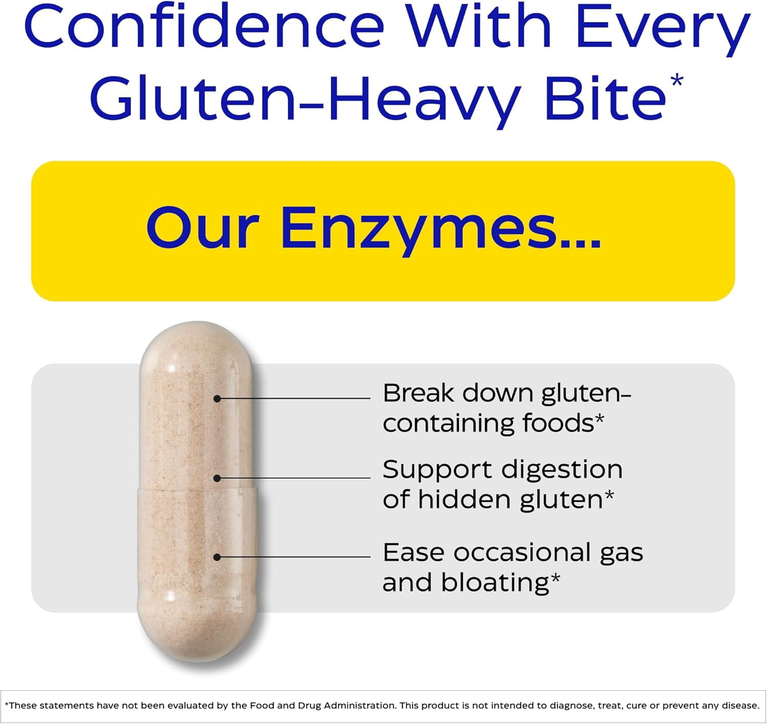 Enzymedica GlutenEase, Fast-Acting Formula for Digestive Health, Helps Break Down Gluten & Casein, 120 Capsules