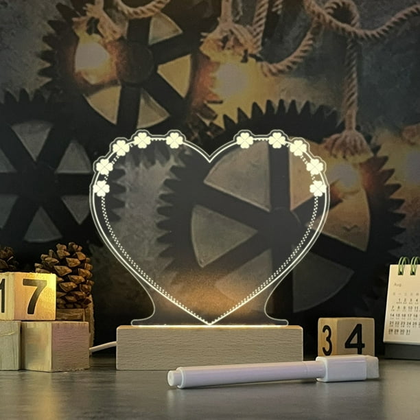 Wosthever Chiara Boards Tablero transparente con tablero de mensajes acrílico Tablero de borrado en seco acrílico con tablero de notas ligeras Iluminación y accesorios cuatro