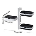 thumbnail image 3 of Jabonera Estante de almacenamiento giratorio autoadhesivo de 3 capas montado en la pared | Organizador de plástico para baño y cocina | Diseño de drenaje de secado rápido | 33x9.5x24.3cm | Fuerte, 3 of 6