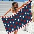 thumbnail image 4 of Large Beach Towel Oversized - Independence Day Cotton Velour 30 x 60 Inch Star Striped Terry Pool Towel, Soft Swimming Towel for Adults Women Men, 4 of 5