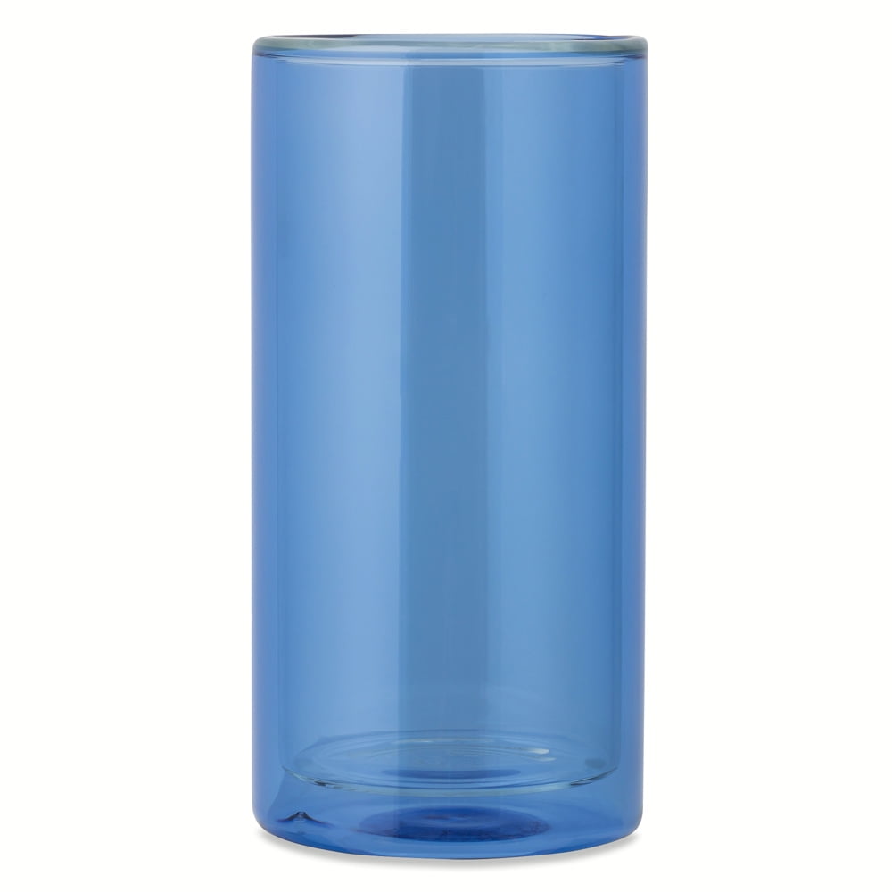 (2 pack) Thyme & Table 16 fl oz Blue Double Wall Drinking Glass