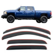 Ikon Motorsports In-Channel Window Visors for 2007-2013 Chevy Silverado & GMC Sierra 1500, 2008-2014 2500 3500 HD Crew Cab, Waterproof, 4PCS
