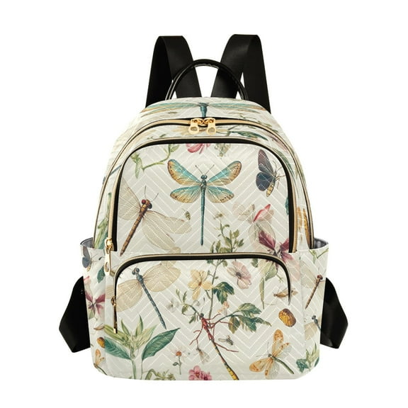 WOBOGO Dragonfly Print Painting Butterfly Backpack Durable Lightweight Shoulder Bag Built-in Laptop Sleeve and Multiple Utility Compartments