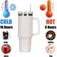thumbnail image 4 of Taza de viaje de 1182 ml de 40 oz con pajita y Tapa de acero inoxidable con doble pared aislada al vacío para café frío y caliente Asa para beber fácilmente mientras se está en mov, 4 of 5