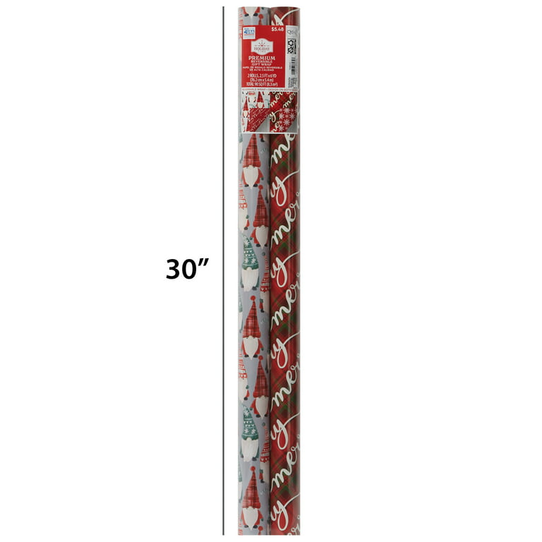 American Greetings Reversible Wrapping Paper Jumbo Roll, Red and White  Polka Dots (1 Roll, 175 sq. ft.)
