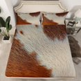 thumbnail image 2 of jejeloiu Rustic Cow Hide Full Size Sheets,Farmhouse Cabin Bed Sheets,Gray Brown Sheet Sets For Men Women,Super Cozy Room Decor,4pcs, 2 of 7